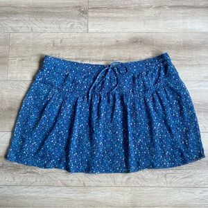 Vintage American Eagle skirt floral blue bell elastic waist XL